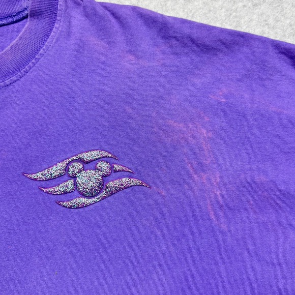 Disney Cruise Line Spirit Jersey Small Purple Blue Glitter Long Sleeve Shirt S * - Picture 6 of 12